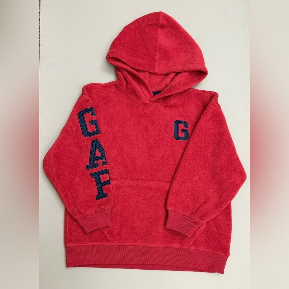 GAP Kids red fleece hoodie in size XS (4)